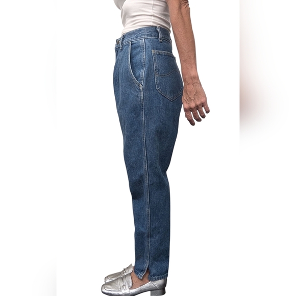 Vintage Lee Mom Jeans High Waisted Tapered Leg 100% Cotton Denim USA 11 - Picture 5 of 14
